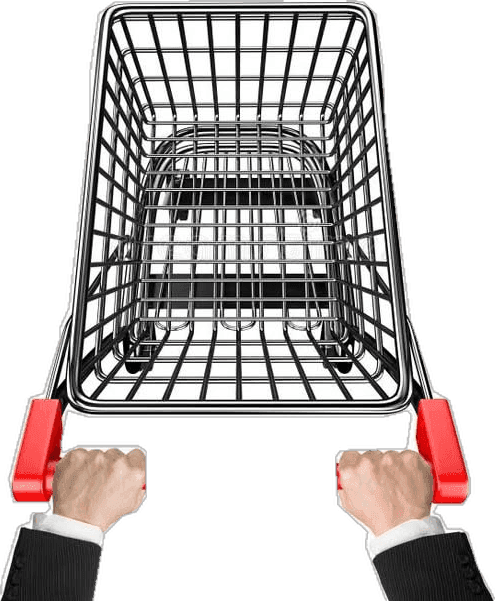 Carrito de compras visto desde arriba