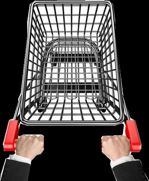 Carrito de compras visto desde arriba
